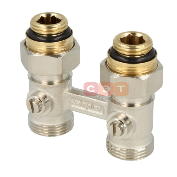 Узел нижнего подключения Standard Line E1/50 прямой, 1/2x3/4" c ниппелями 1/2"